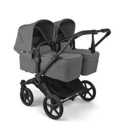 Bugaboo Tweeling Kinderwagen Donkey 6 Compleet Black - Moon Grey
