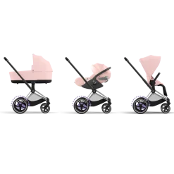 Cybex E-Priam Kinderwagen Compleet Peach Pink - Chrome Black Frame