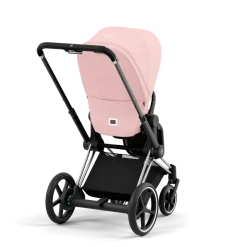 Cybex E-Priam Kinderwagen Compleet Peach Pink - Chrome Black Frame