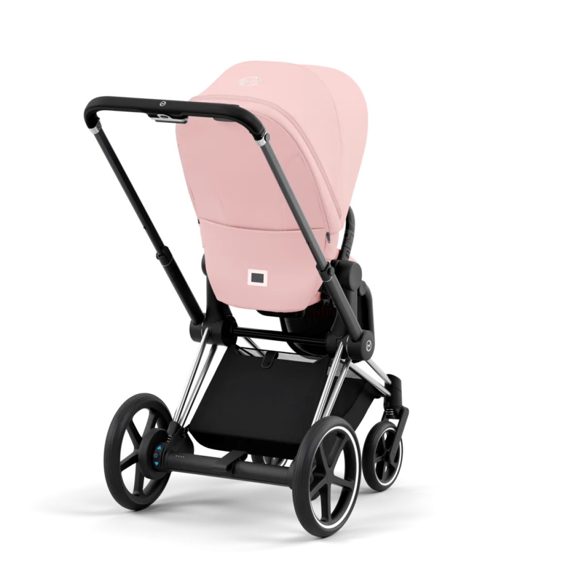 Cybex E-Priam Kinderwagen Compleet Peach Pink - Chrome Black Frame