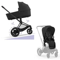 Cybex E-Priam Kinderwagen Compleet Sepia Black - Matt Black Frame