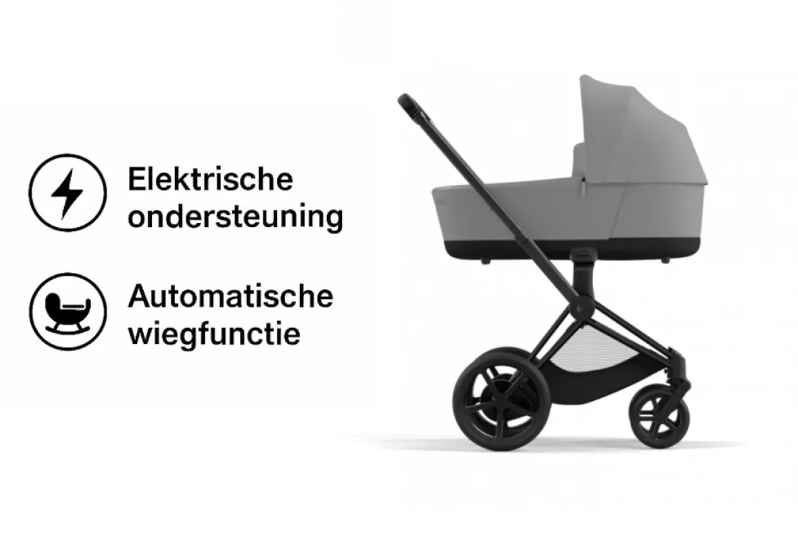 Cybex E-Priam Kinderwagen Compleet Mirage Grey - Matt Black Frame