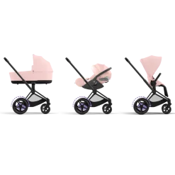 Cybex E-Priam Kinderwagen Compleet Peach Pink - Matt Black Frame