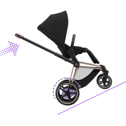 Cybex E-Priam Kinderwagen Compleet Sepia Black - Rosegold Frame