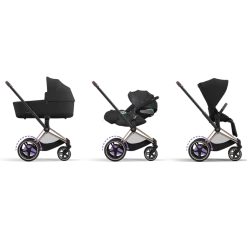 Cybex E-Priam Kinderwagen Compleet Sepia Black - Rosegold Frame