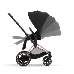 Cybex E-Priam Kinderwagen Compleet Sepia Black - Rosegold Frame