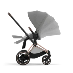 Cybex E-Priam Kinderwagen Compleet Mirage Grey - Rosegold Frame
