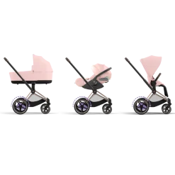 Cybex E-Priam Kinderwagen Compleet Peach Pink - Rosegold Frame