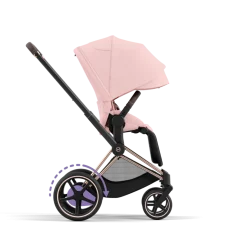 Cybex E-Priam Kinderwagen Compleet Peach Pink - Rosegold Frame