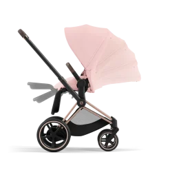 Cybex E-Priam Kinderwagen Compleet Peach Pink - Rosegold Frame
