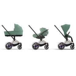 Cybex E-Priam Kinderwagen Compleet Leaf Green - Rosegold Frame