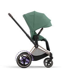 Cybex E-Priam Kinderwagen Compleet Leaf Green - Rosegold Frame