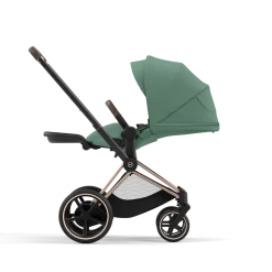 Cybex E-Priam Kinderwagen Compleet Leaf Green - Rosegold Frame