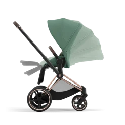 Cybex E-Priam Kinderwagen Compleet Leaf Green - Rosegold Frame