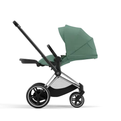 Cybex E-Priam Kinderwagen Compleet Leaf Green - Chrome Black Frame