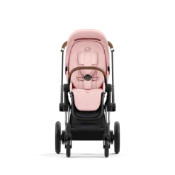 Cybex E-Priam Kinderwagen Compleet Peach Pink - Chrome Brown Frame