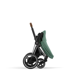 Cybex E-Priam Kinderwagen Compleet Leaf Green - Chrome Brown Frame