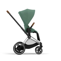 Cybex E-Priam Kinderwagen Compleet Leaf Green - Chrome Brown Frame