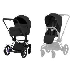 Cybex Kinderwagen e-Priam 5 Compleet Comfort Matt Black Frame - Sepia Black