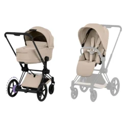 Cybex Kinderwagen e-Priam 5 Compleet Comfort Matt Black Frame - Cozy Beige