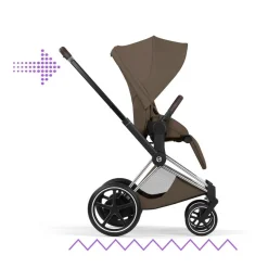 Cybex Kinderwagen e-Priam 5 Compleet Style Chrome Brown Frame