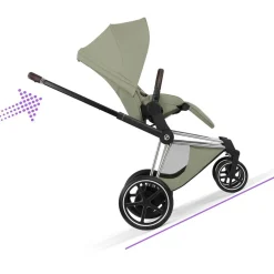 Cybex Kinderwagen e-Priam 5 Compleet Style Chrome Brown Frame