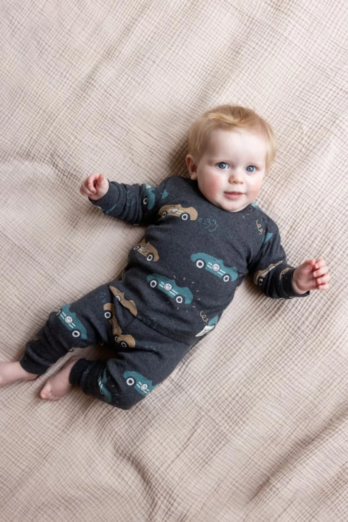 Feetje Pyjama Premium Sleepwear Ricky Racer Antraciet Melange