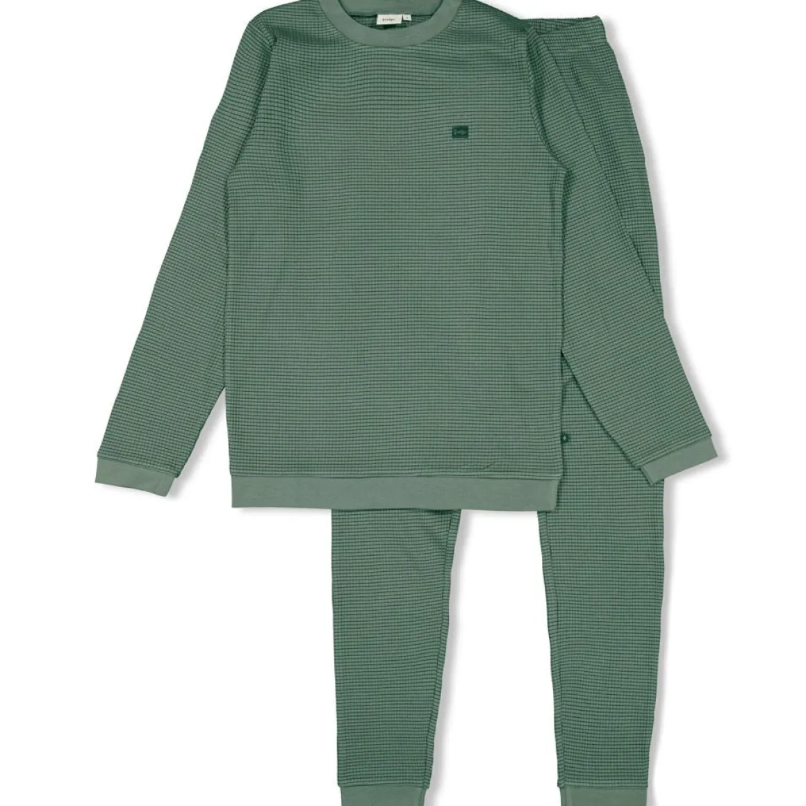 Feetje Pyjama Volwassen Wafel Zeegroen – Family Edition