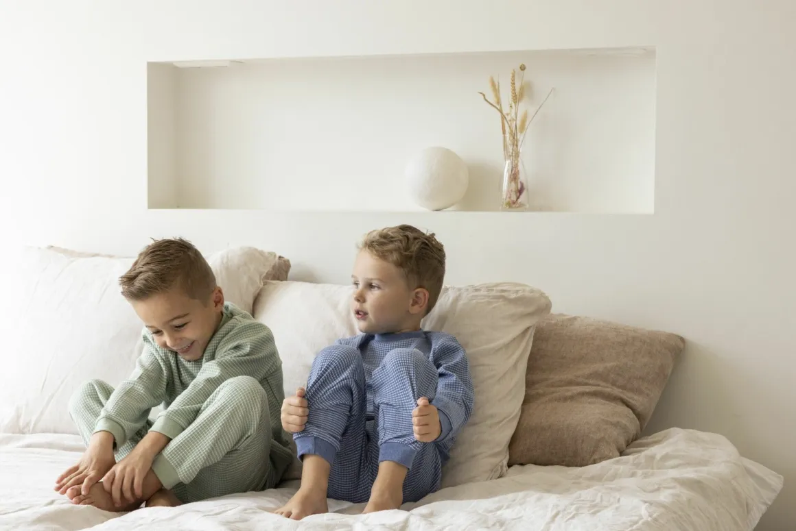 Feetje Pyjama Wafel Groen Melange