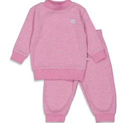 Feetje Pyjama Wafel Roze Melange