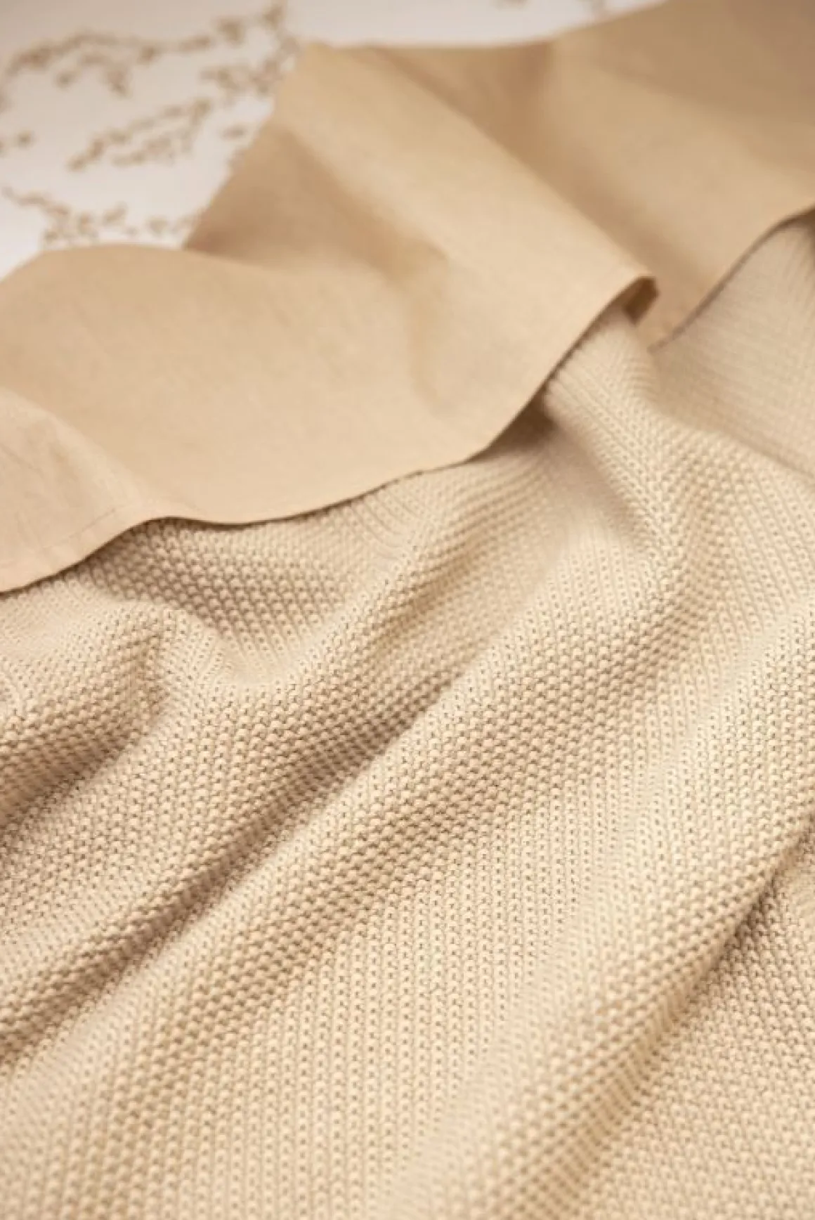 Meyco Ledikantlaken Branches Sand/Uni Sand 2-pack
