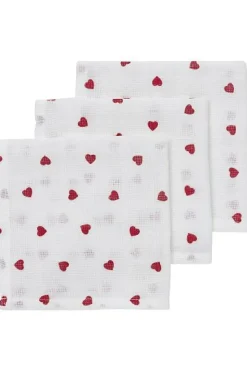 Meyco Monddoekjes Hydrofiel Sweet Heart Red 3-pack