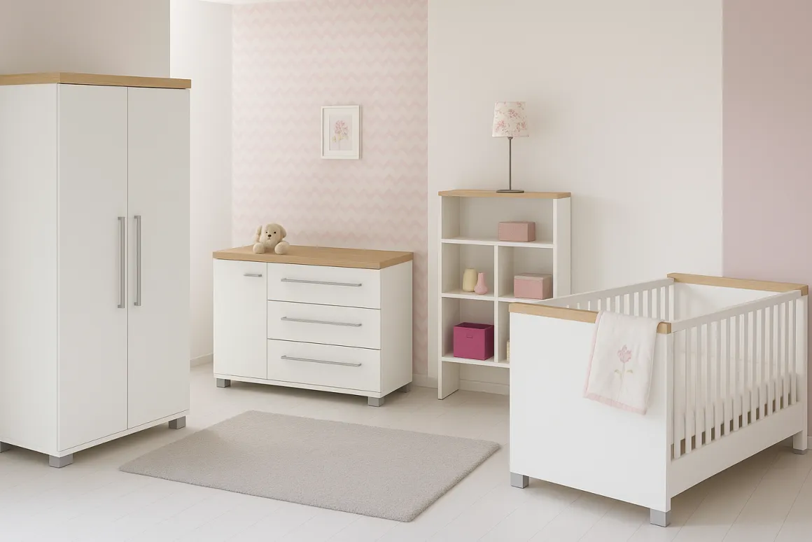 Paidi 3 delige Babykamer Kira Krijtwit - Eiken Nebraska