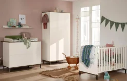 Paidi - Yuny 3 delige Babykamer Lovely Aliv Off white - Dark Walnut