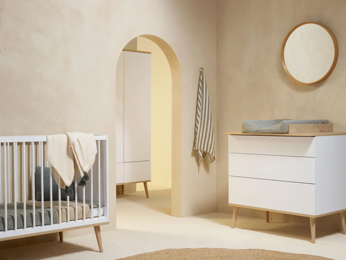 Quax Ledikant Flow White & Oak