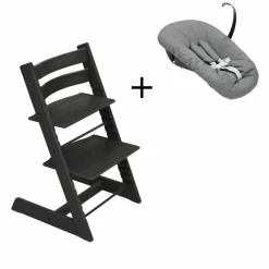 Stokke Tripp Trapp Oak Black + Newborn Set Anthracite
