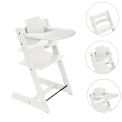Stokke Tripp Trapp Stoel Bundel met BabySet² en Tray - White