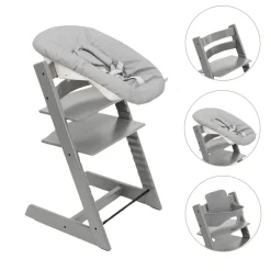 Stokke Tripp Trapp Stoel Bundel met BabySet² Storm Grey en Newborn Set Grey