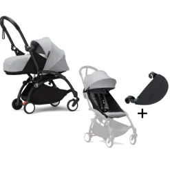 Stokke YOYO³ Kinderwagen Compleet met 0+ Newborn Pack Stone – Black Frame