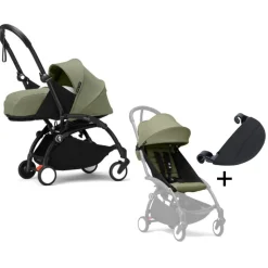 Stokke YOYO³ Kinderwagen Compleet met 0+ Newborn Pack Olive – Black Frame