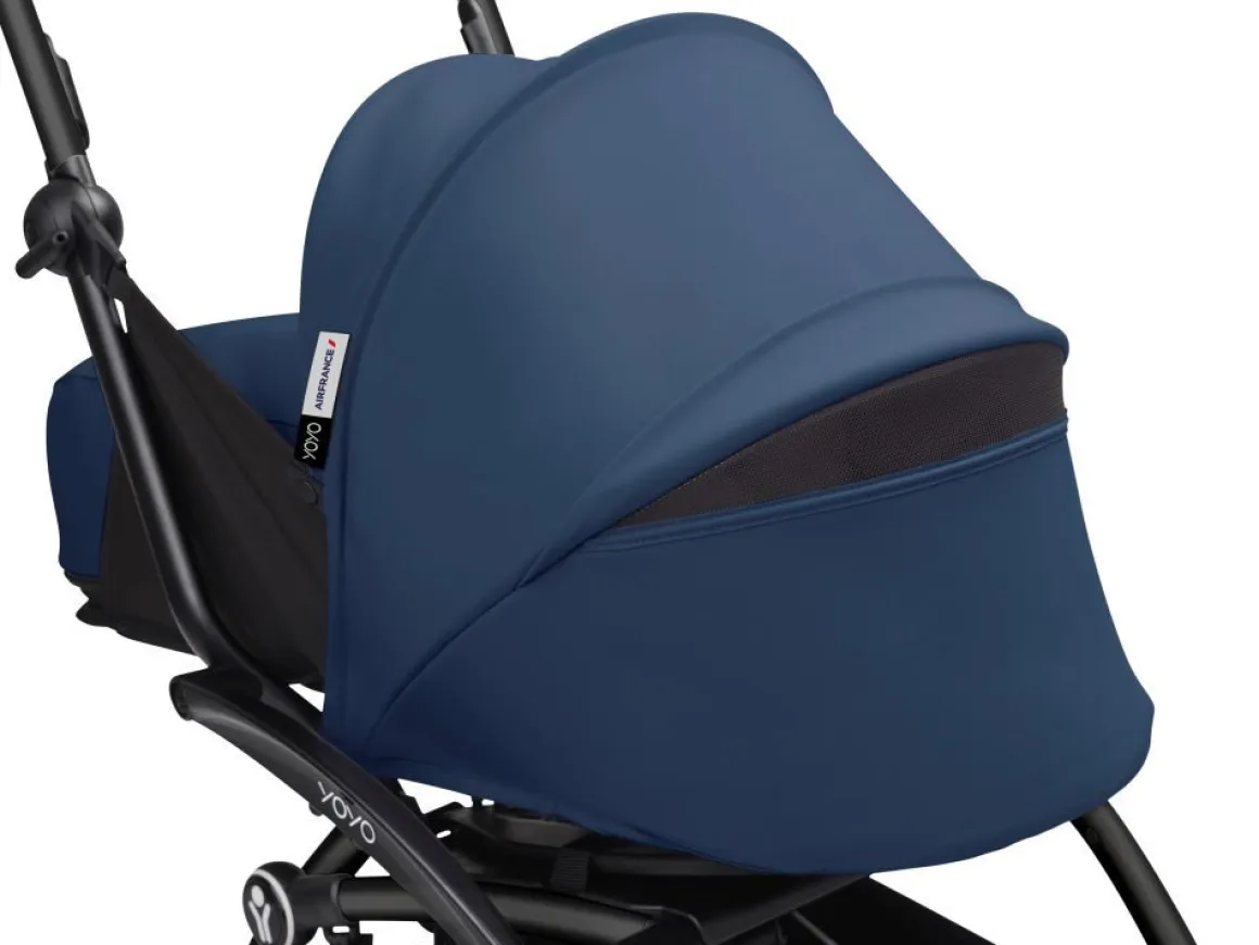 Stokke YOYO³ Kinderwagen Compleet met 0+ Newborn Pack Air France Blue– Black Frame