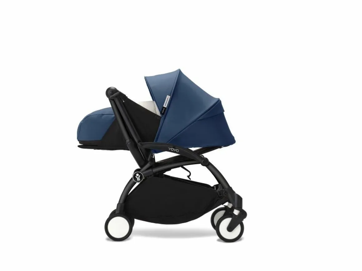 Stokke YOYO³ Kinderwagen Compleet met 0+ Newborn Pack Air France Blue– Black Frame