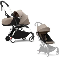 Stokke YOYO³ Kinderwagen Compleet met 0+ Newborn Pack Taupe – White Frame