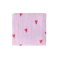 Studio Noos Swaddle Hearts Lilac 70 x 70