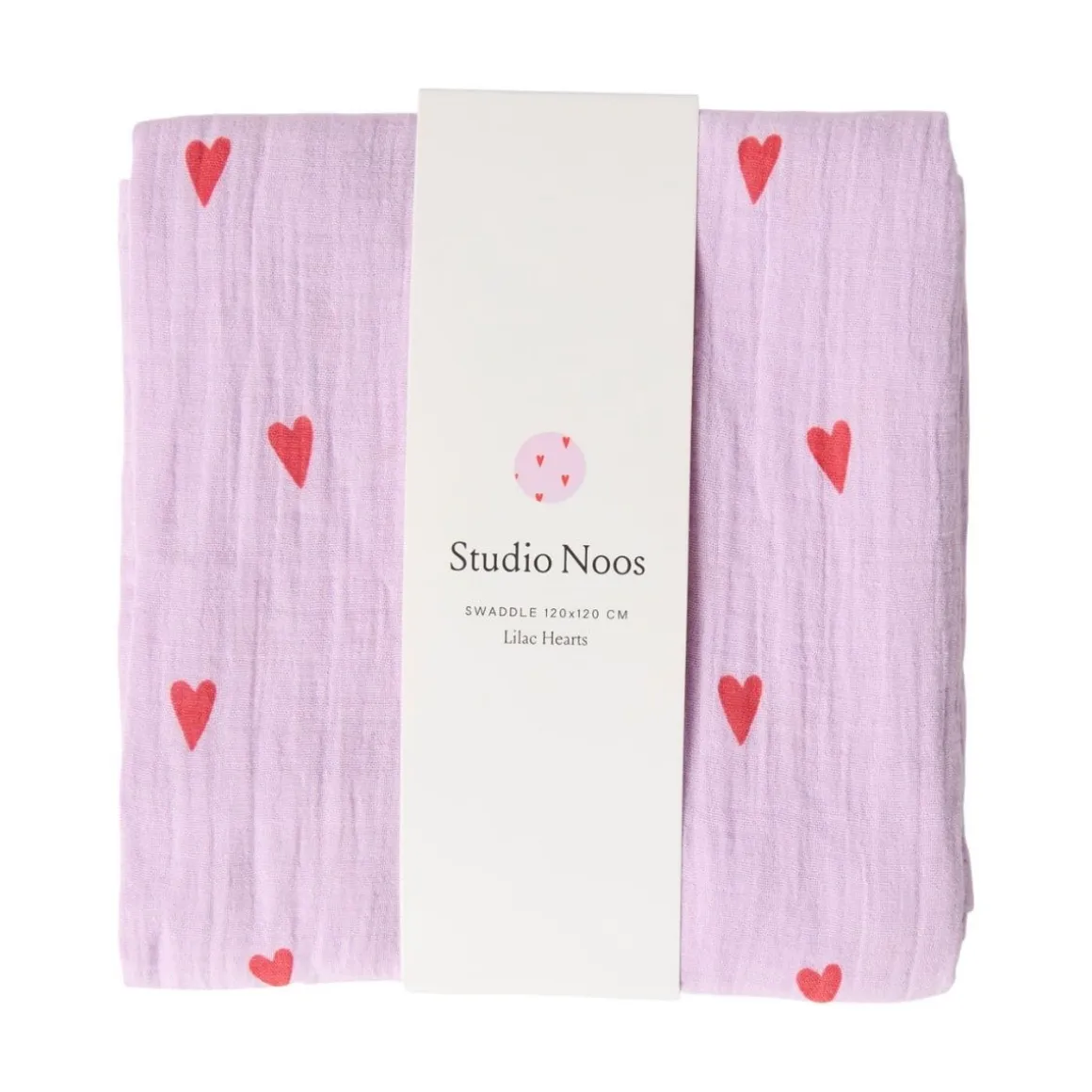 Studio Noos Swaddle Hearts Lilac 120 x 120