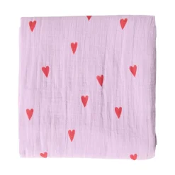 Studio Noos Swaddle Hearts Lilac 120 x 120