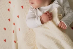 Studio Noos Swaddle Hearts Neutral 120 x 120