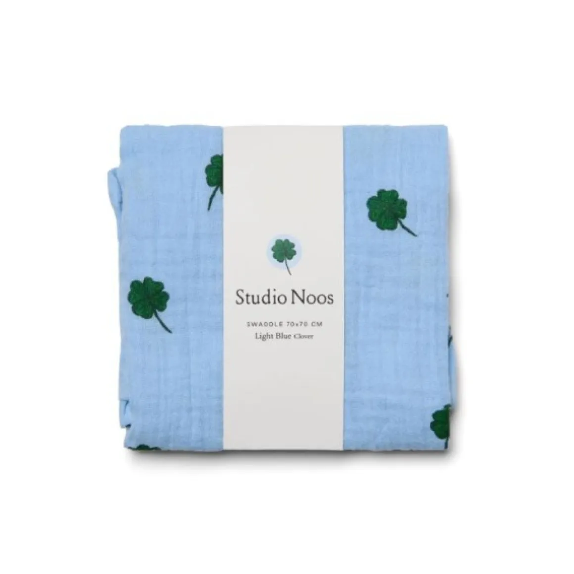 Studio Noos Swaddle Light Blue Clover 70 x 70