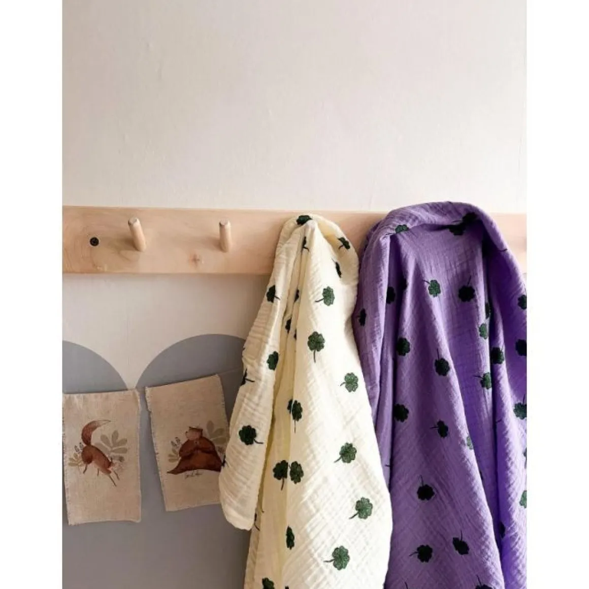 Studio Noos Swaddle Light Blue Clover 70 x 70