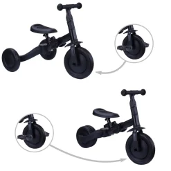 Topmark 4-in-1 Driewieler / Loopfiets Kaya Zwart